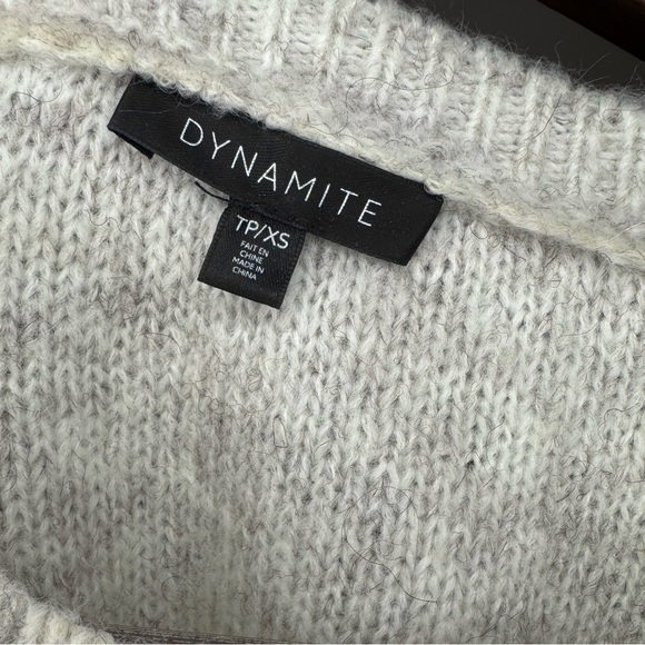 🟢3/$15 Dynamite Wool blend Long Sleeve Knit Sweater Cream White XS Good Cndtn - Picture 4 of 10